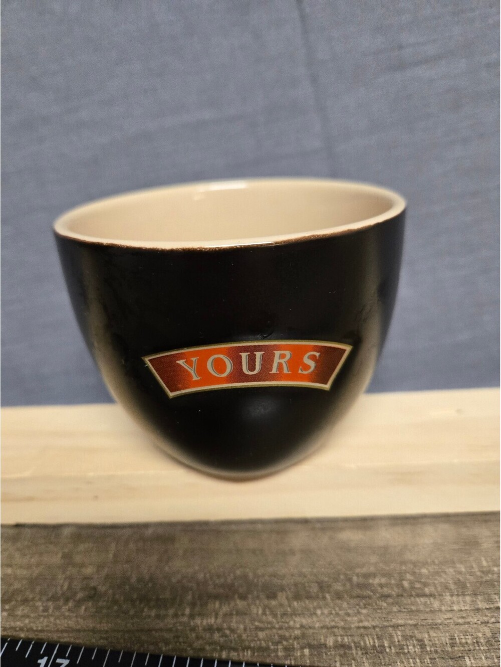 Vintage BAILEYS Yours Black and Cream Ceramic Coffee Cup
